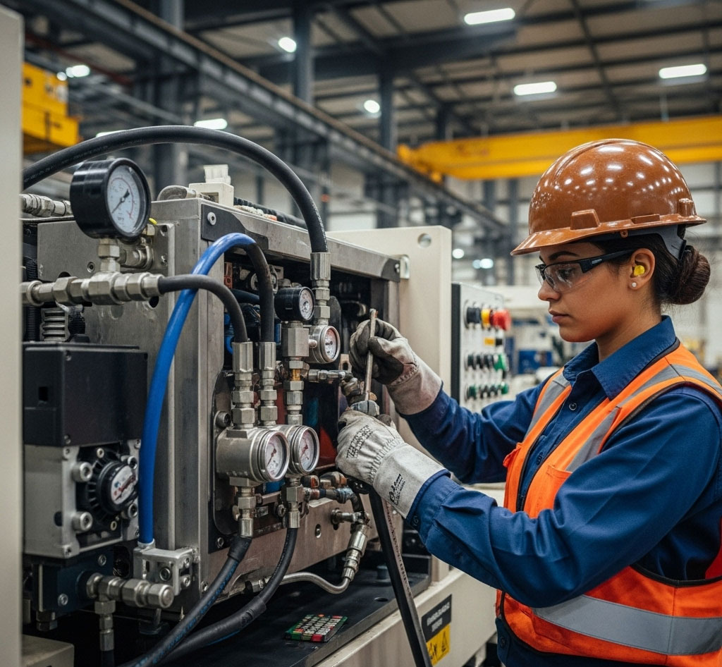 Técnico de Valpi trabajando en una instalación industrial