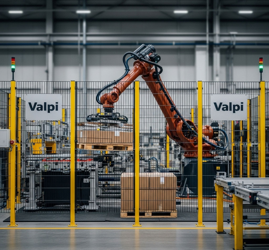 Robótica industrial en una línea de producción